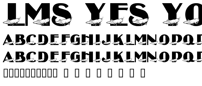 LMS Yes Young Grasshopper font